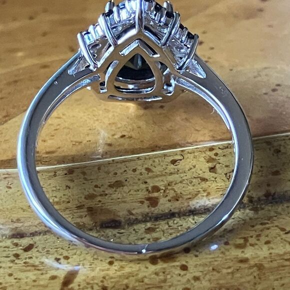 Natural Black Spinel Sterling Silver Ring Size 8 - Picture 5 of 10